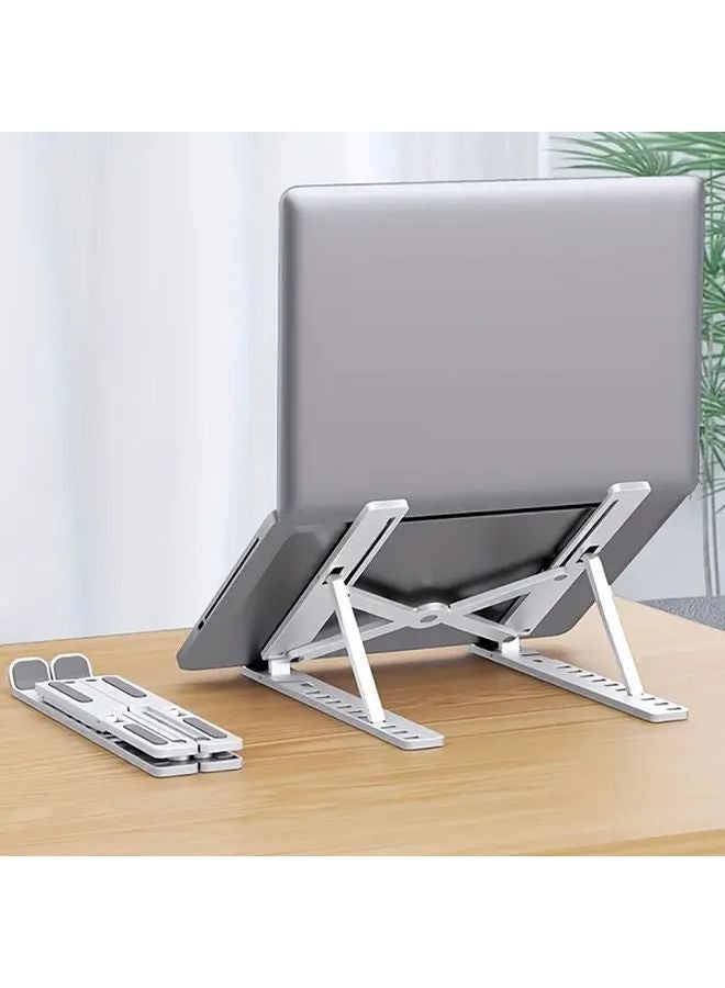 White Adjustable Laptop Stand Portable Ventilated Holder For 10 13 Inch Computers - Image 4